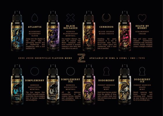 Zeus Juice v2 A5 Flavour Menu ALL 01 1