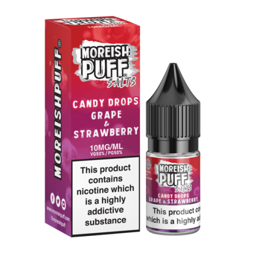 Grape and Strawberry Candy Drops Nic Salt Moreish Puff 1