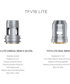 Smok TFV16 Lite Coils Specs